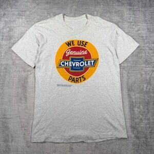 Chevrolet Shirt Mens XL Grey Vintage 90s Genuine Parts Automotive Single Stitch